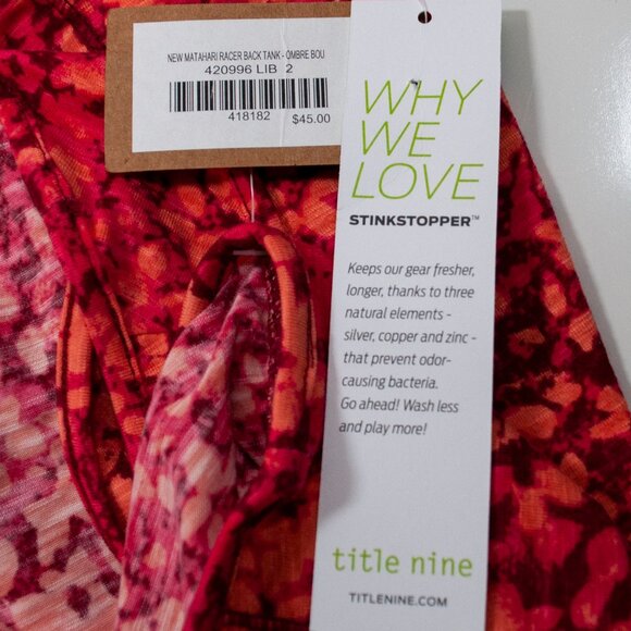 NEW Title Nine Floral Racerback Tank Top Womens M Medium Golf Athletic Gym DD07X - Picture 5 of 5